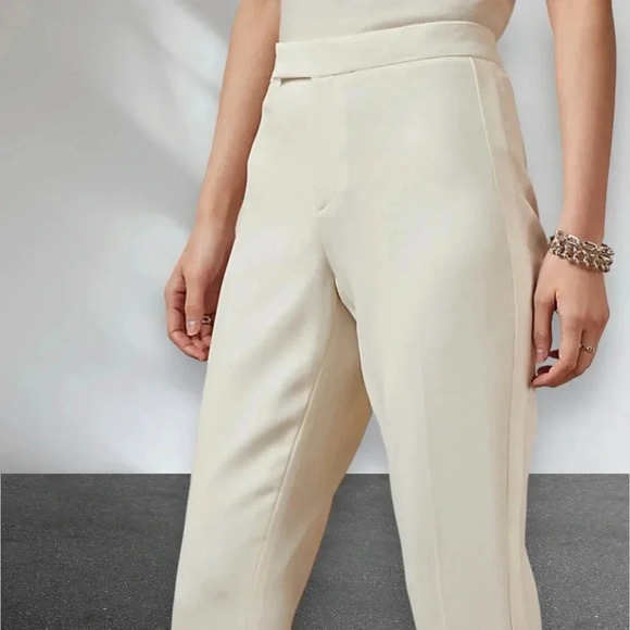 NEW Ralph Lauren Collection Seth Wool Crepe Tuxedo Pant in Lux Cream Size 14 - Picture 4 of 15